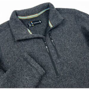 Smartwool Half Zip Sweater Men's Medium Gray Wool Blend Hudson Trail Fleece